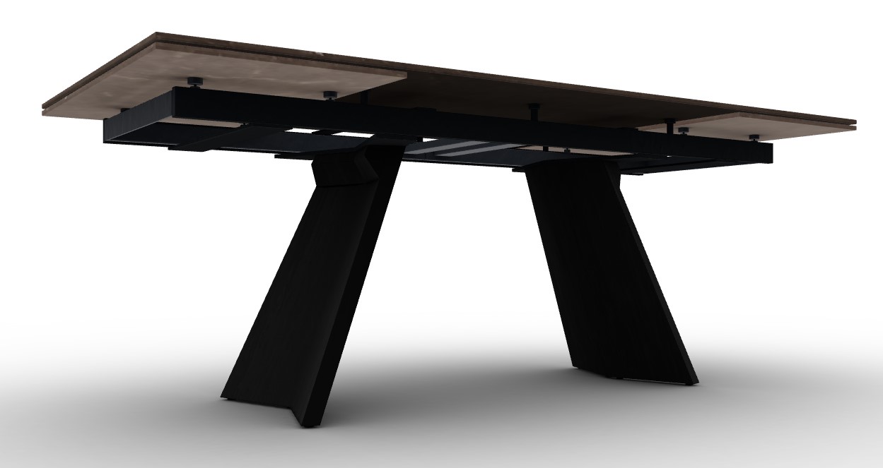 Icaro W78.8"-118.1" Rectangular Ceramic/Wood Veneer Extendable Dining Table