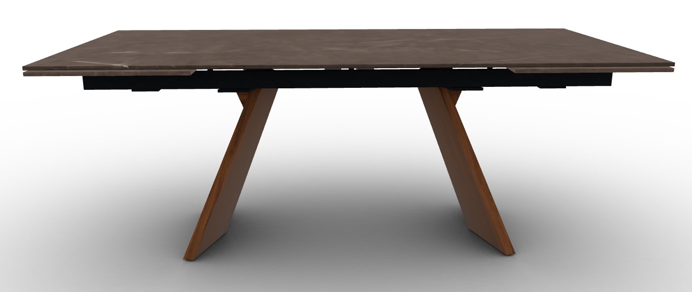Icaro W78.8"-118.1" Rectangular Ceramic/Wood Veneer Extendable Dining Table