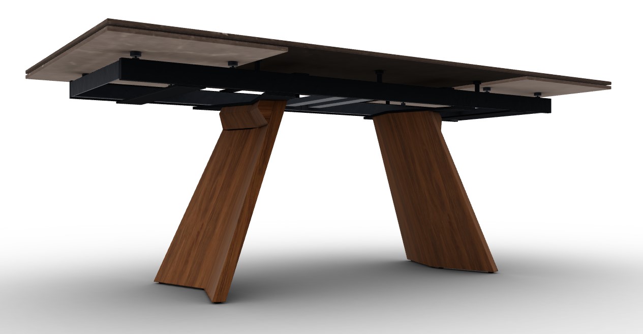 Icaro W78.8"-118.1" Rectangular Ceramic/Wood Veneer Extendable Dining Table