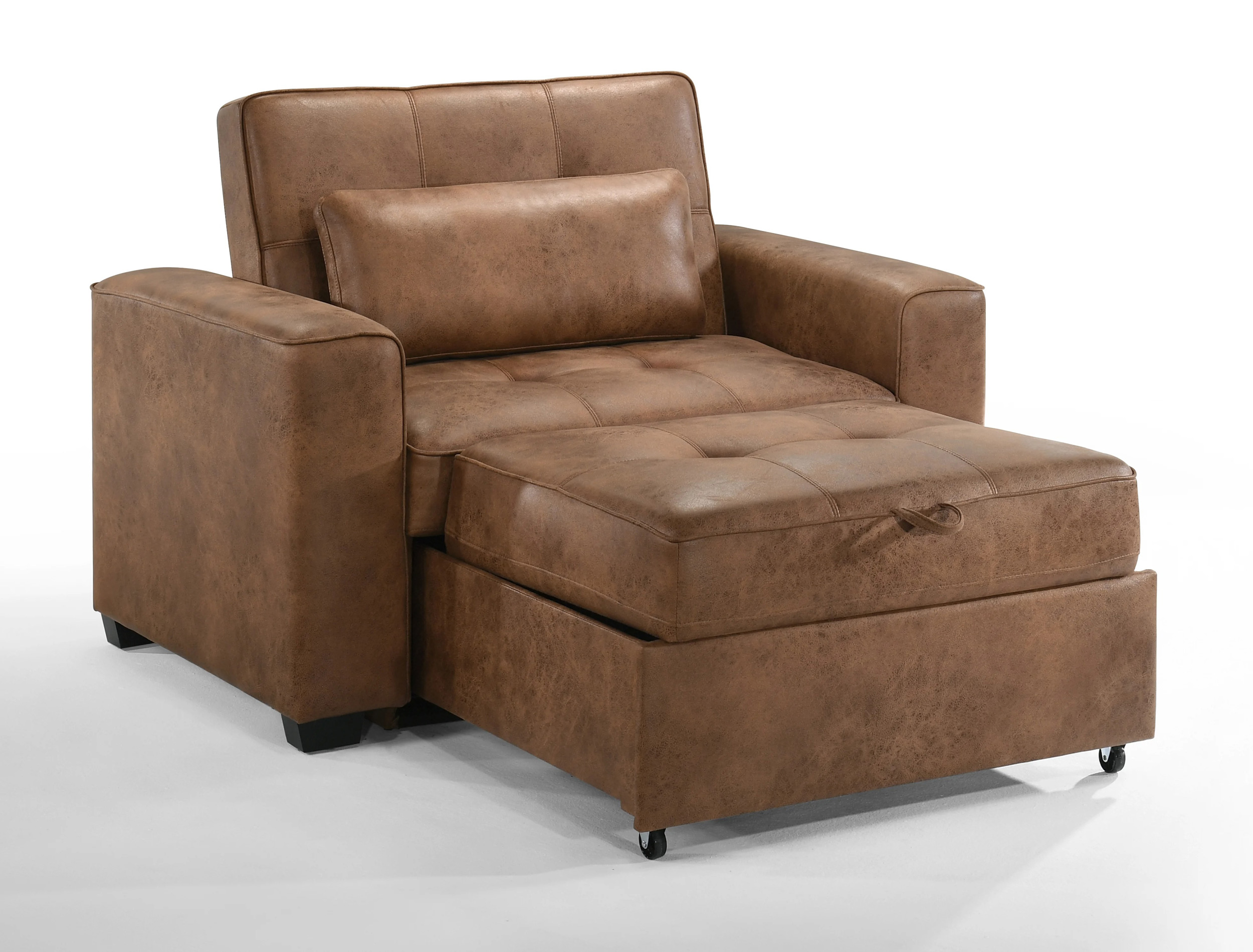 Brooklyn Microsuede Fabric Twin Sofa Sleeper