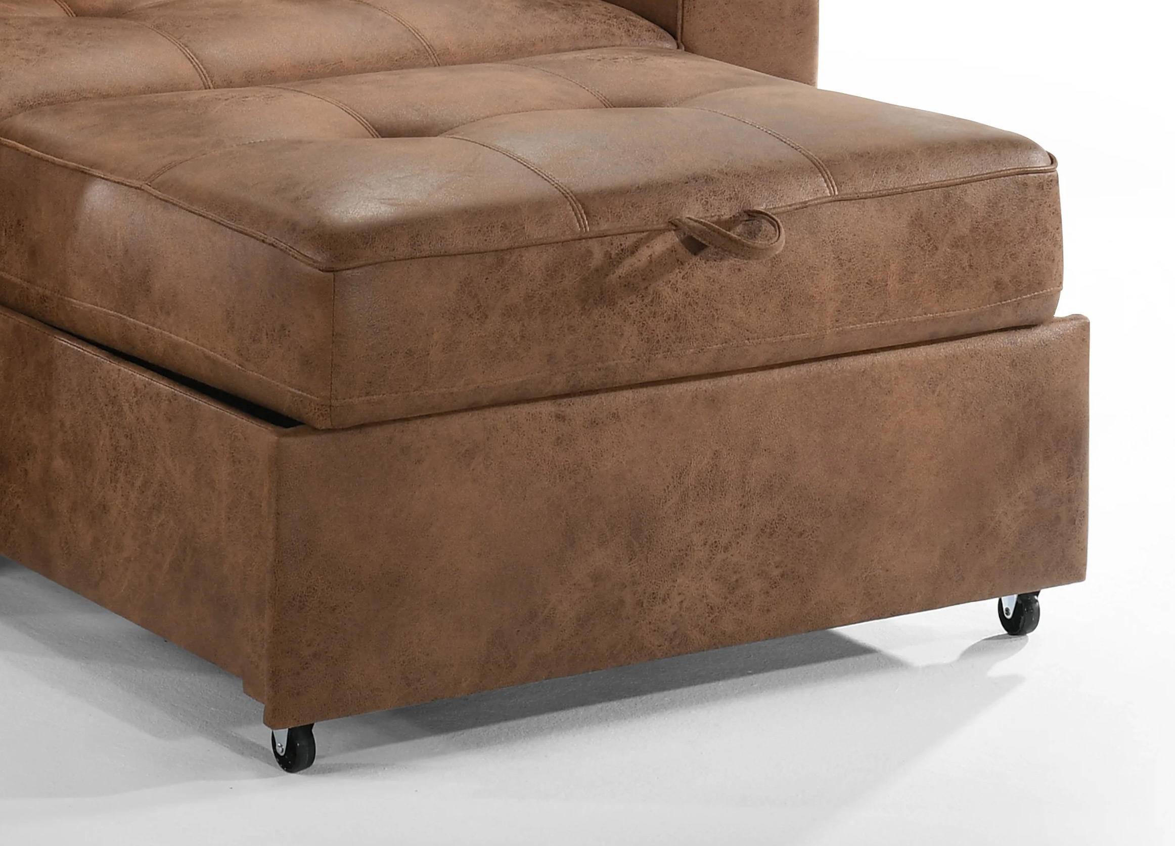 Brooklyn Fabric Twin Sofa Sleeper, Cognac