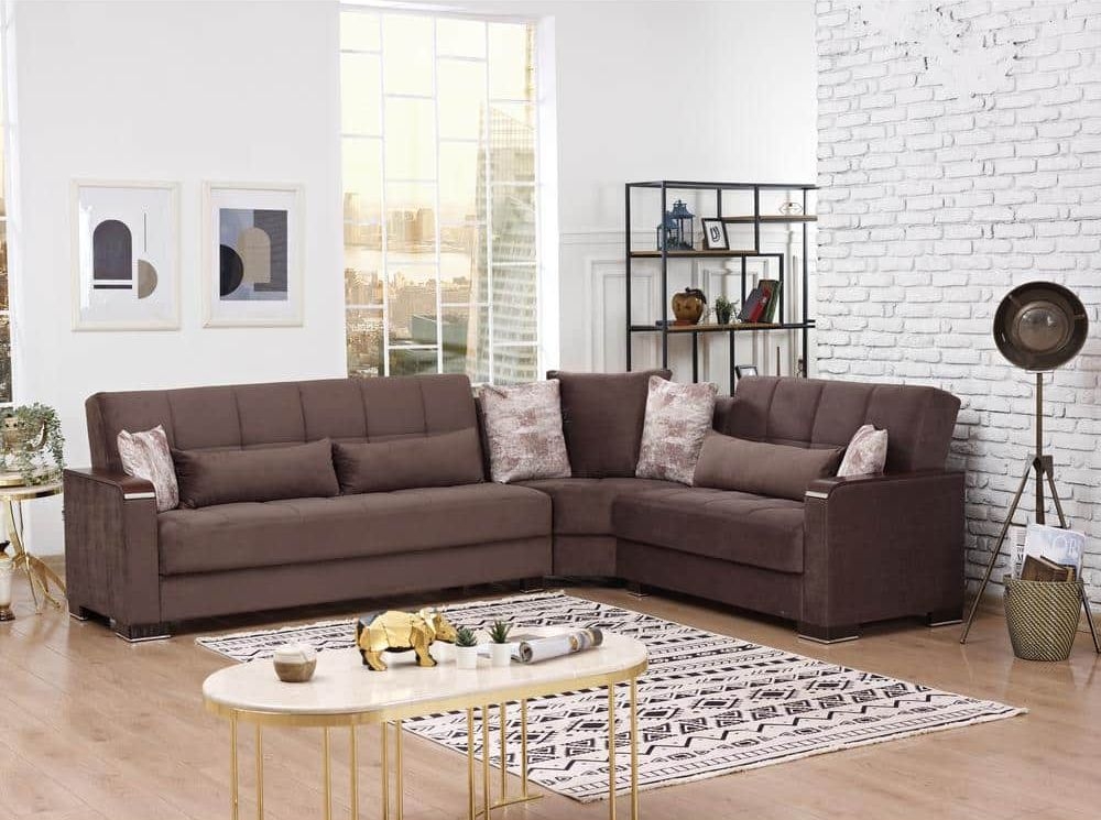 Armada X Fabric/PU Convertible L-Shaped Sectional