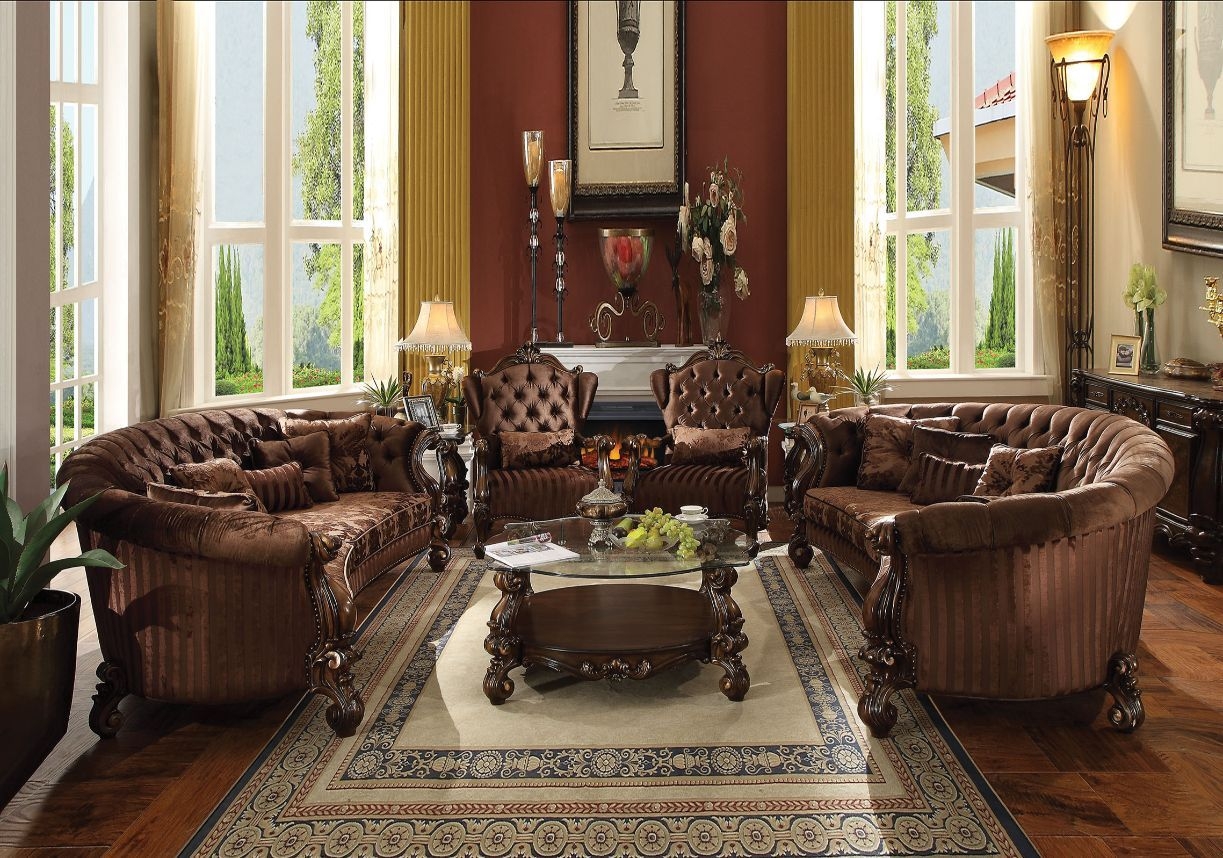 Versailles Oval Velvet Living Room Set