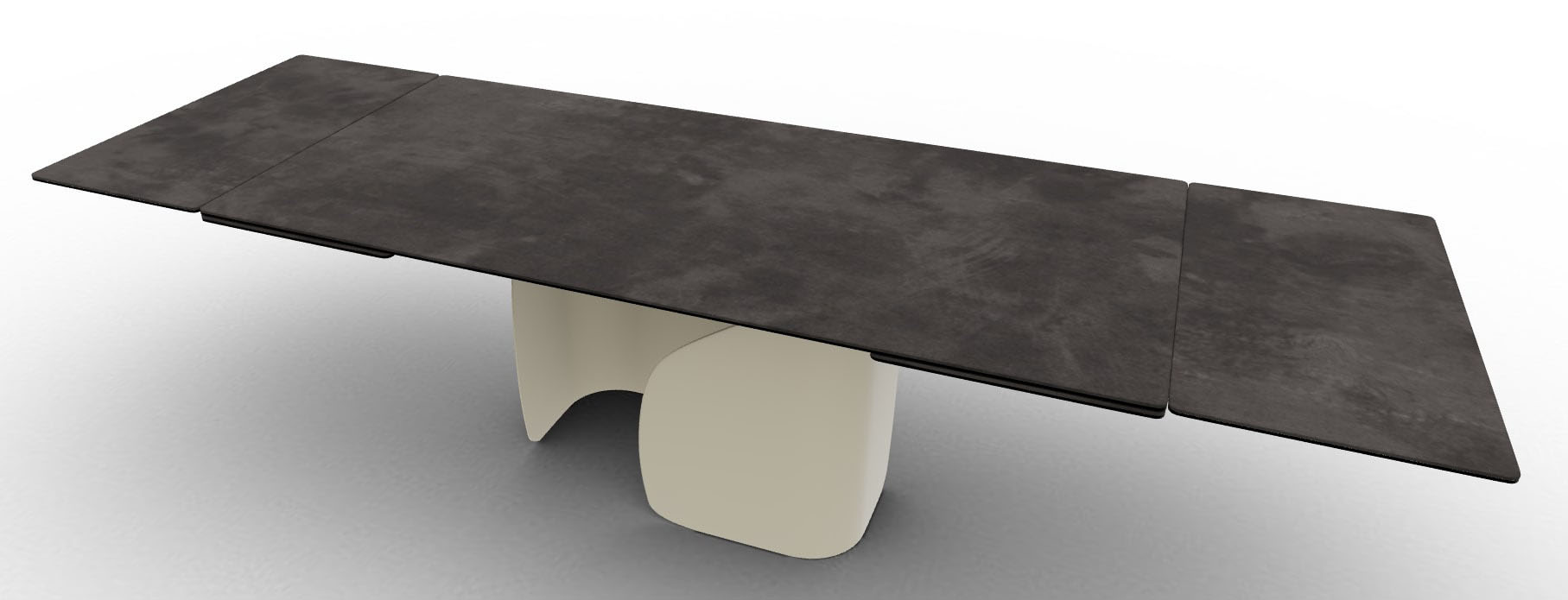 Twins W78.7"-98.4"-118.1" Ceramic/Metal Customizable Extendable Rectangular Dining Table