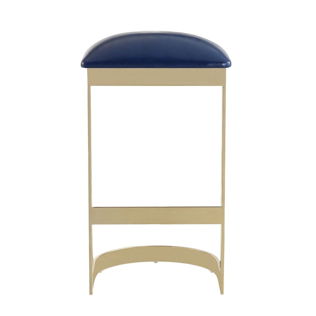Aura 28.54-inch Leatherette/Stainless Steel Bar Stool