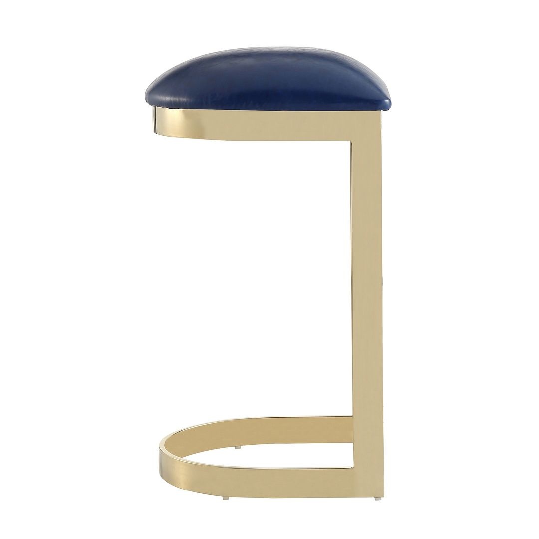 Aura 28.54-inch Leatherette/Stainless Steel Bar Stool