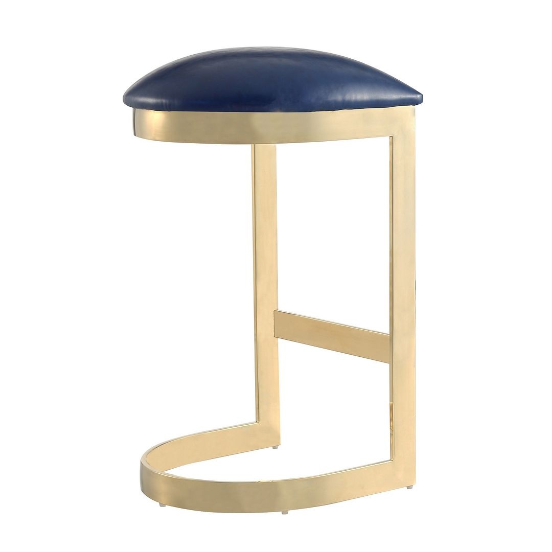Aura 28.54-inch Leatherette/Stainless Steel Bar Stool