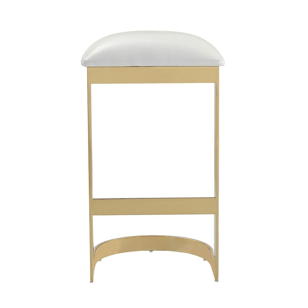 Aura 28.54-inch Leatherette/Stainless Steel Bar Stool