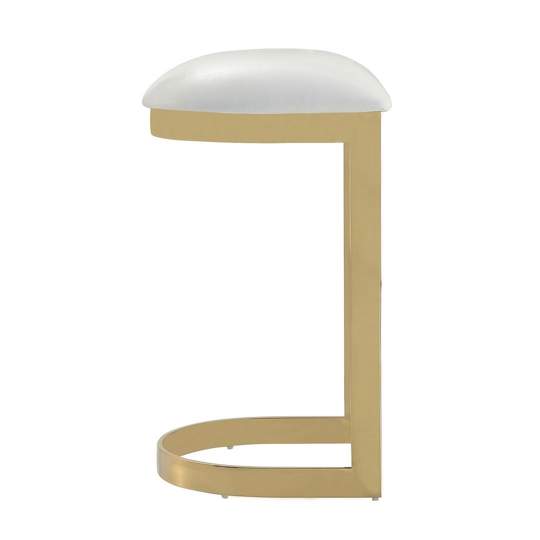 Aura 28.54-inch Leatherette/Stainless Steel Bar Stool