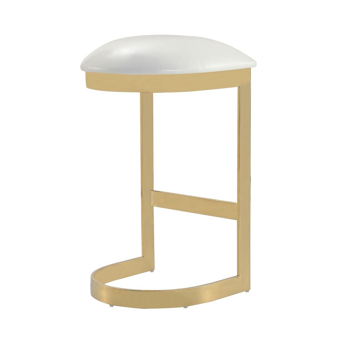 Aura 28.54-inch Leatherette/Stainless Steel Bar Stool