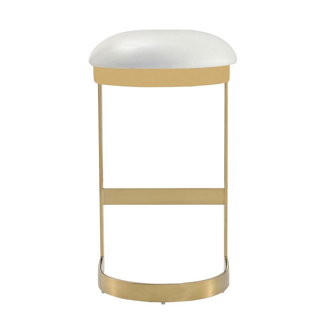 Aura 28.54-inch Leatherette/Stainless Steel Bar Stool