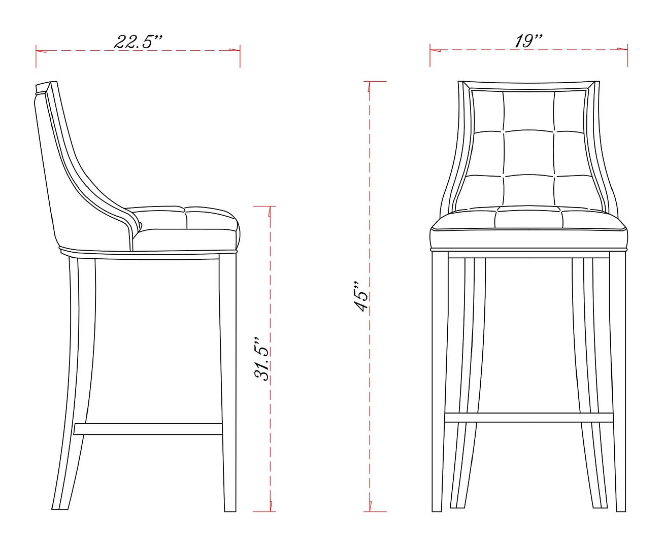 Fifth Avenue 45-inch Leatherette/Beech Wood Bar Stool