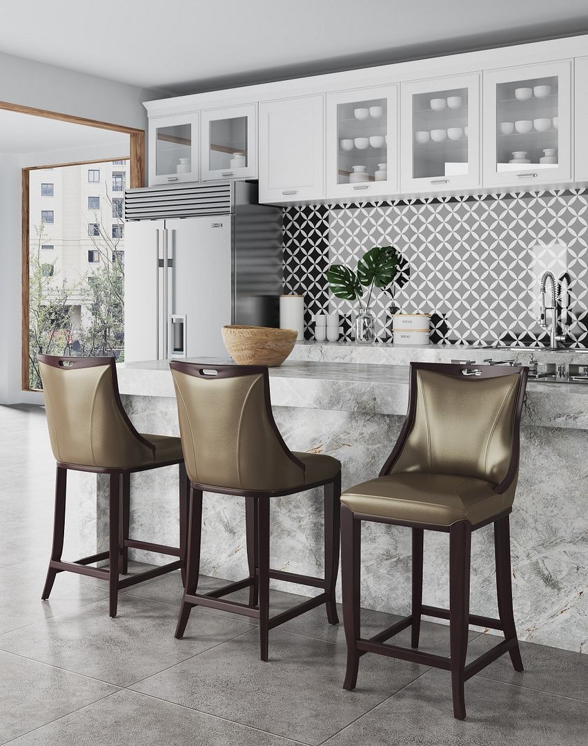 Emperor 41-inch Leatherette/Beech Wood Bar Stool