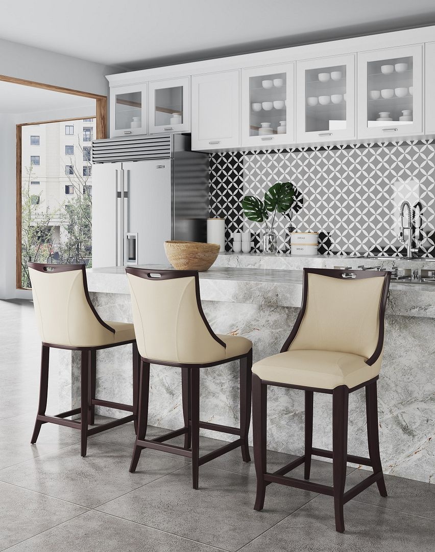 Emperor 41-inch Leatherette/Beech Wood Bar Stool
