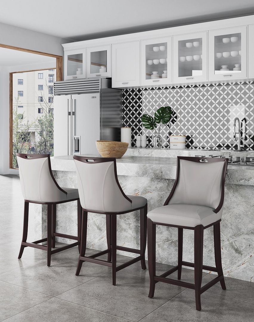 Emperor 41-inch Leatherette/Beech Wood Bar Stool