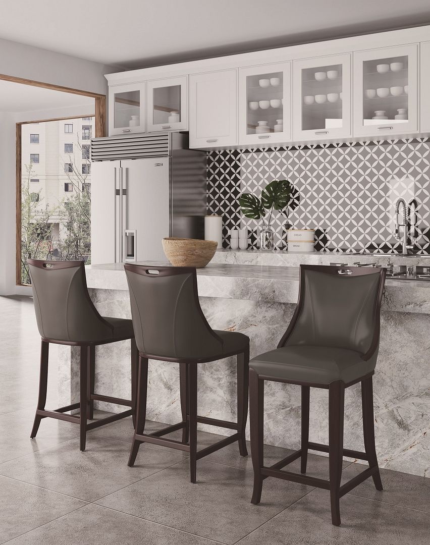 Emperor 41-inch Leatherette/Beech Wood Bar Stool