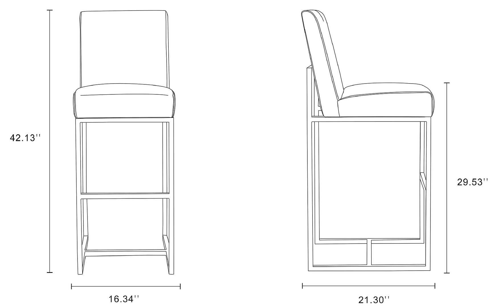Element 42.13-inch Leatherette/Stainless Steel Bar Stool