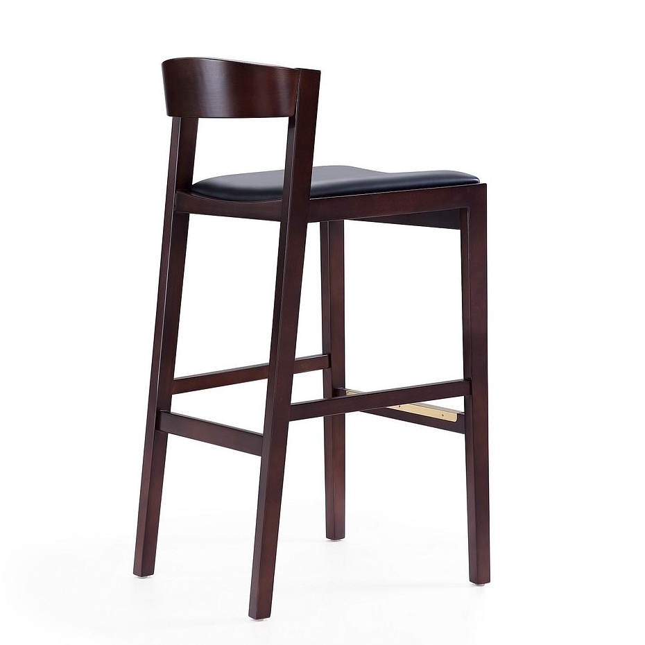 Klismos 40.75-inch Leatherette/Beech Wood Barstool