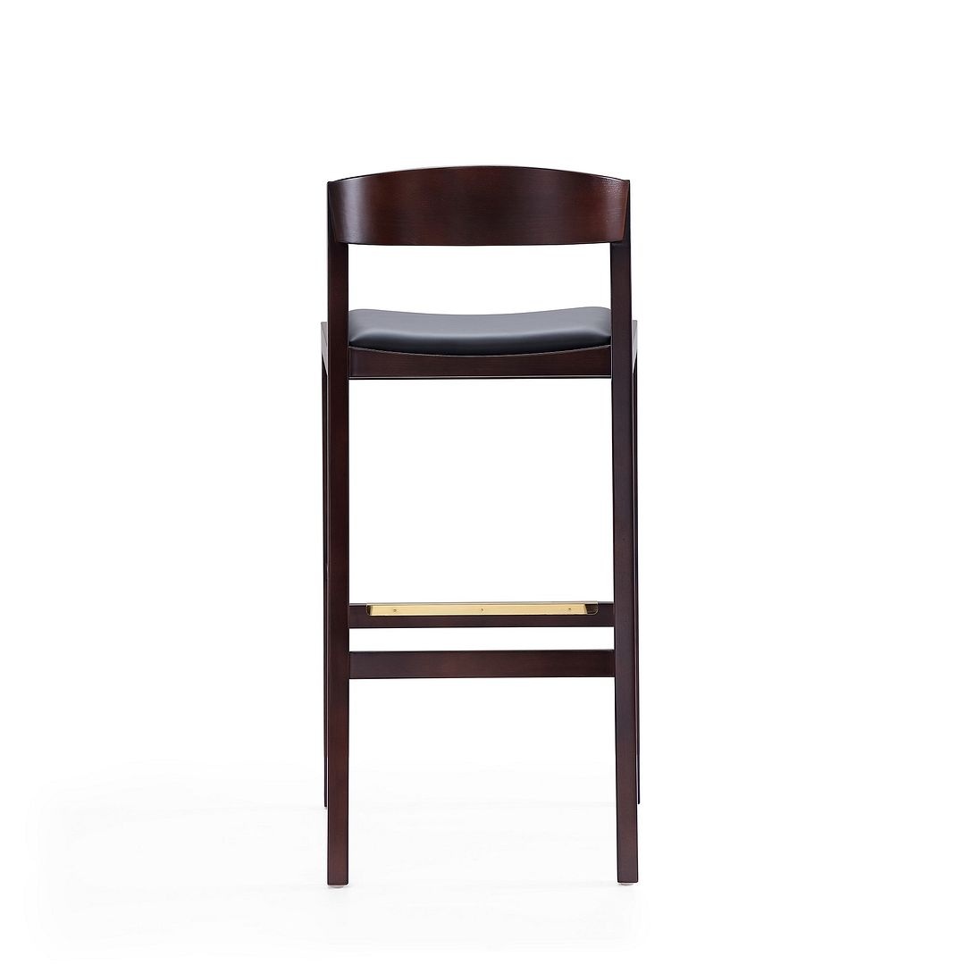 Klismos 40.75-inch Leatherette/Beech Wood Barstool