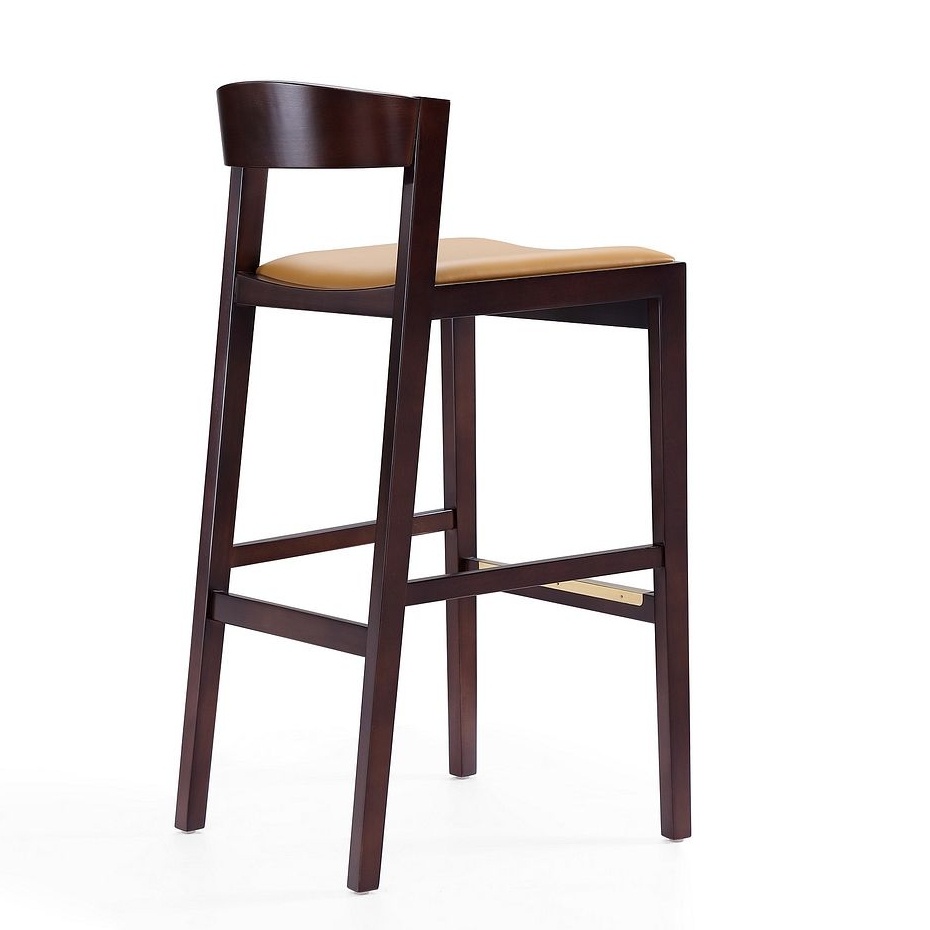 Klismos 40.75-inch Leatherette/Beech Wood Barstool