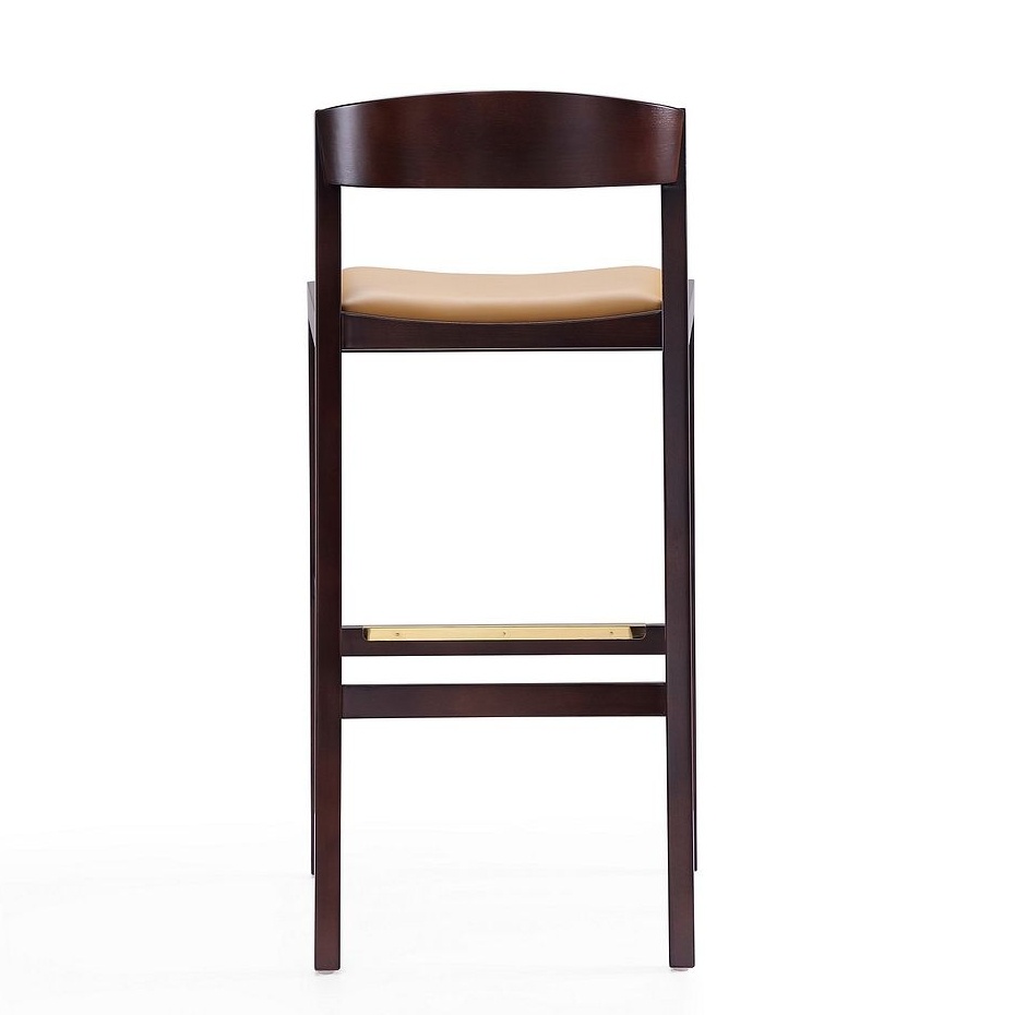 Klismos 40.75-inch Leatherette/Beech Wood Barstool