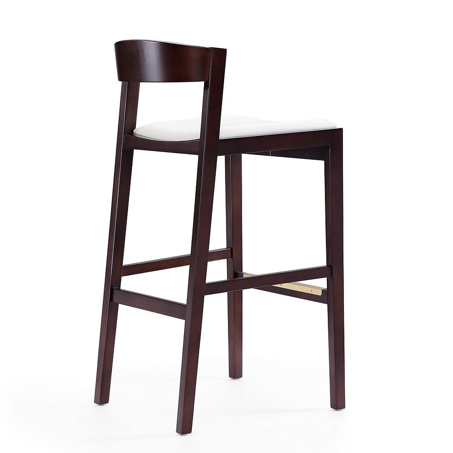 Klismos 40.75-inch Leatherette/Beech Wood Barstool