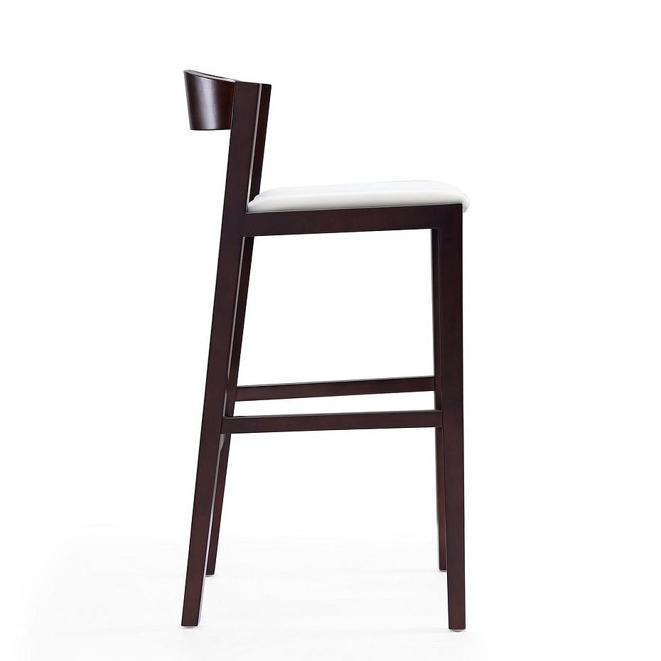 Klismos 40.75-inch Leatherette/Beech Wood Barstool