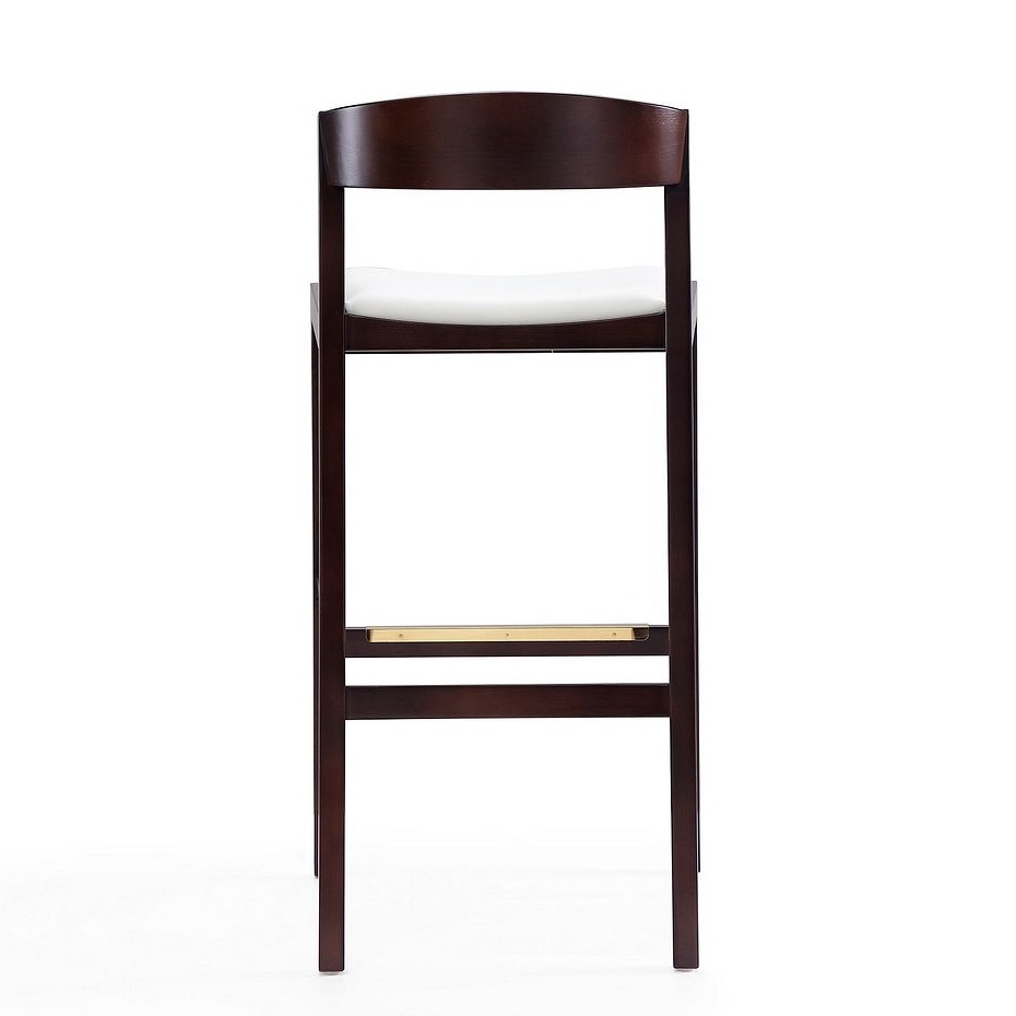 Klismos 40.75-inch Leatherette/Beech Wood Barstool