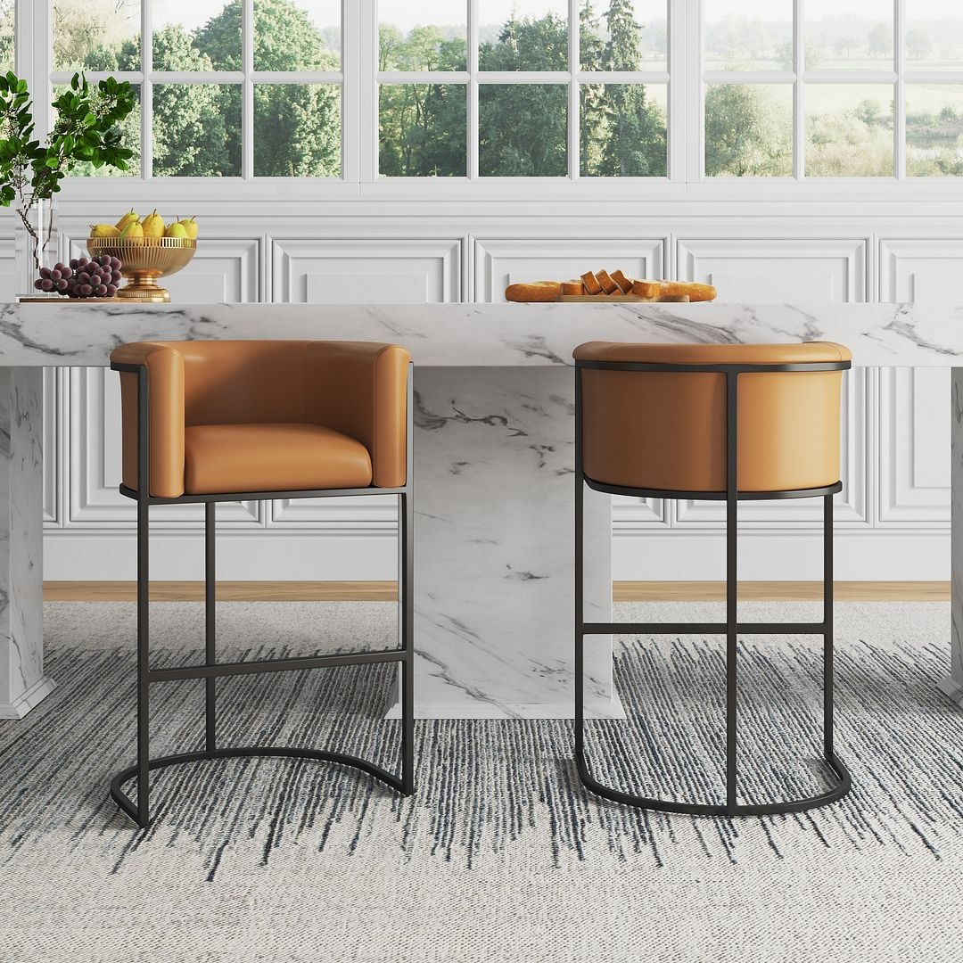 Cosmopolitan 37.8-inch Leatherette/Metal Barstool