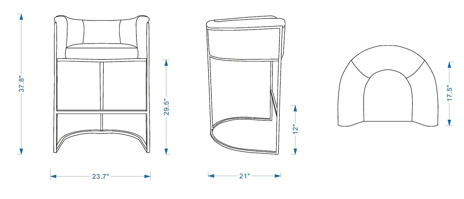 Cosmopolitan 37.8-inch Leatherette/Metal Barstool