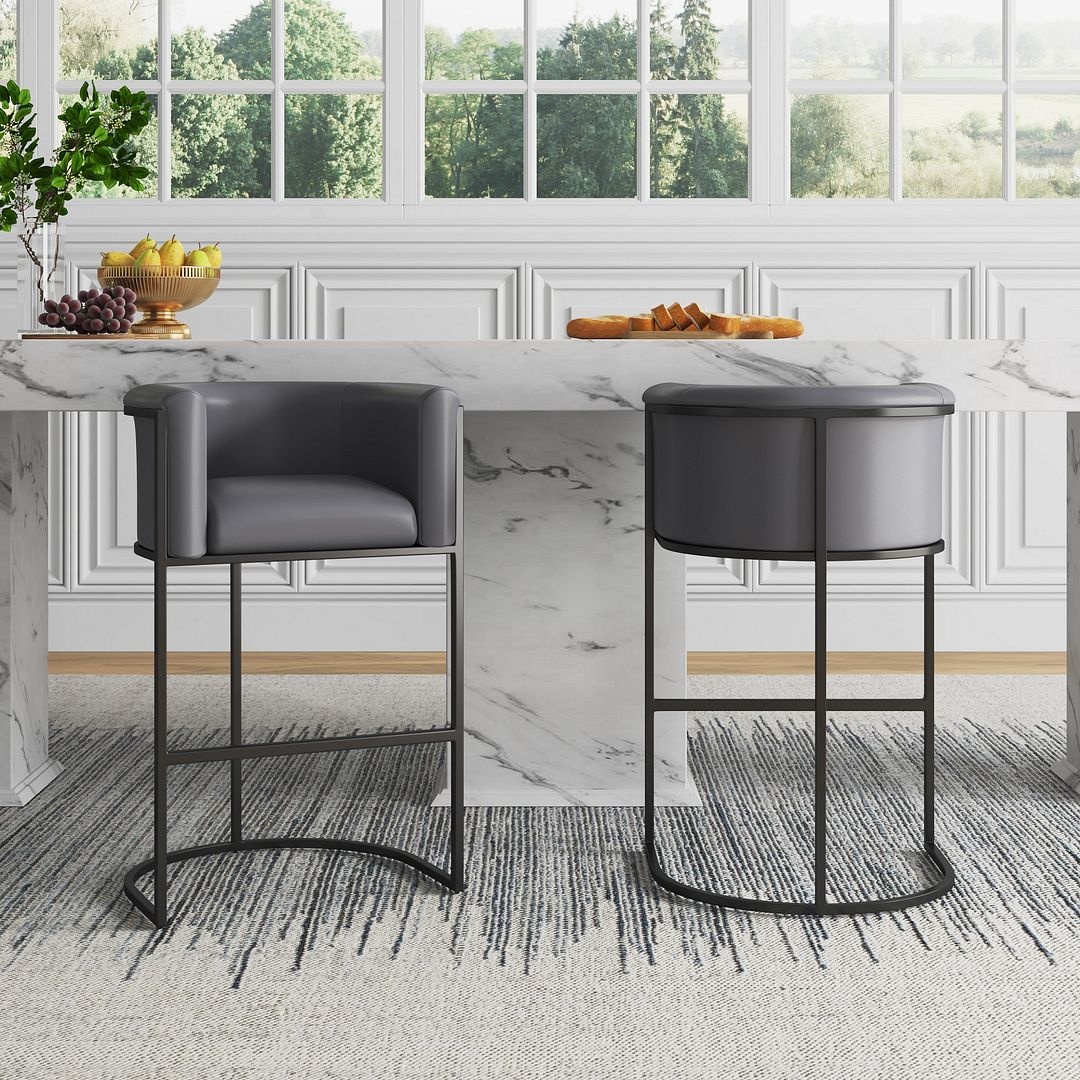Cosmopolitan 37.8-inch Leatherette/Metal Barstool