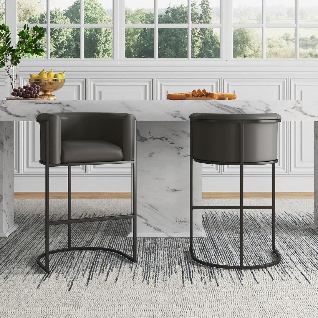 Cosmopolitan 37.8-inch Leatherette/Metal Barstool
