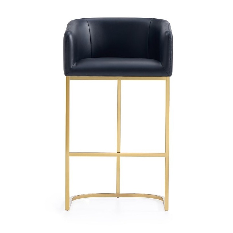 Louvre 40-inch Leatherette/Stainless Steel Barstool
