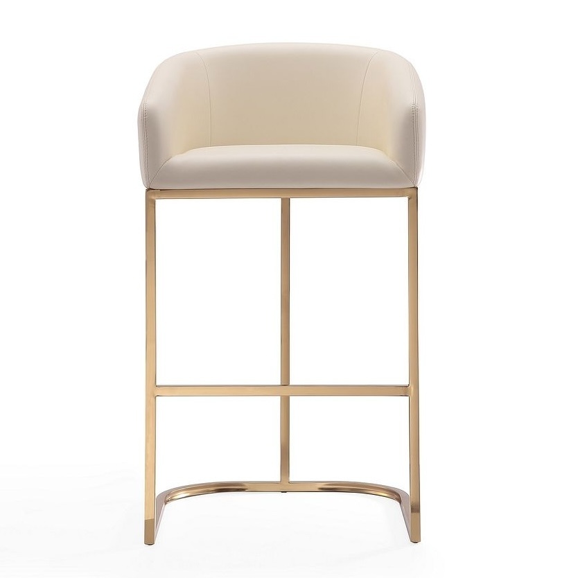 Louvre 40-inch Leatherette/Stainless Steel Barstool