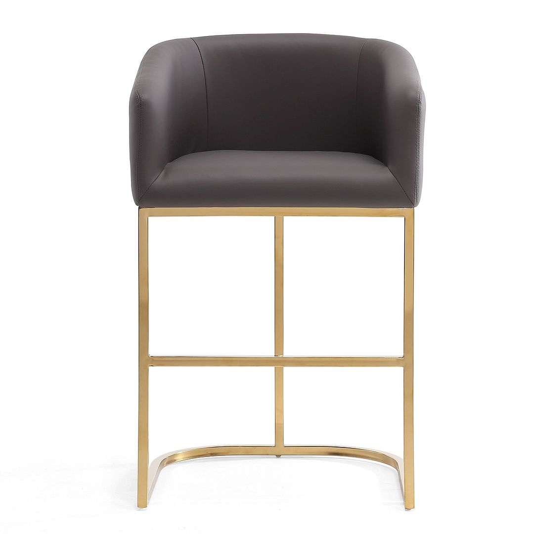 Louvre 40-inch Leatherette/Stainless Steel Barstool