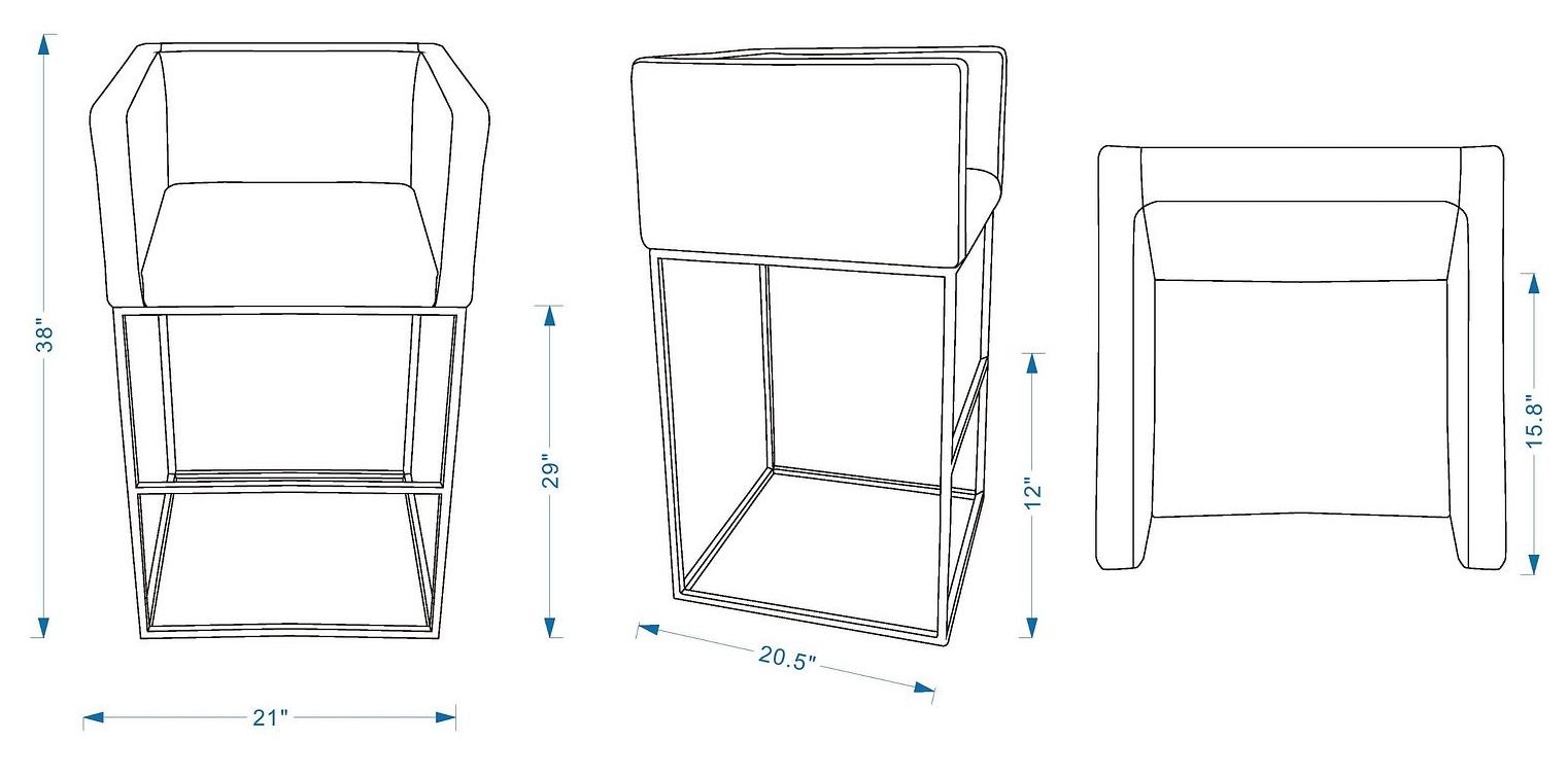 Embassy 38-inch Leatherette/Metal Barstool