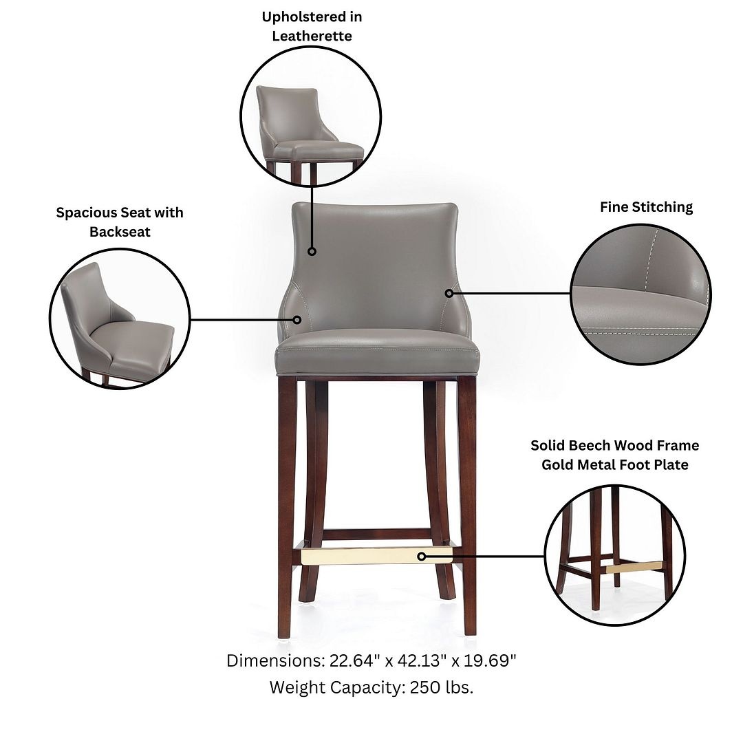 Shubert Leatherette/Wood Barstool
