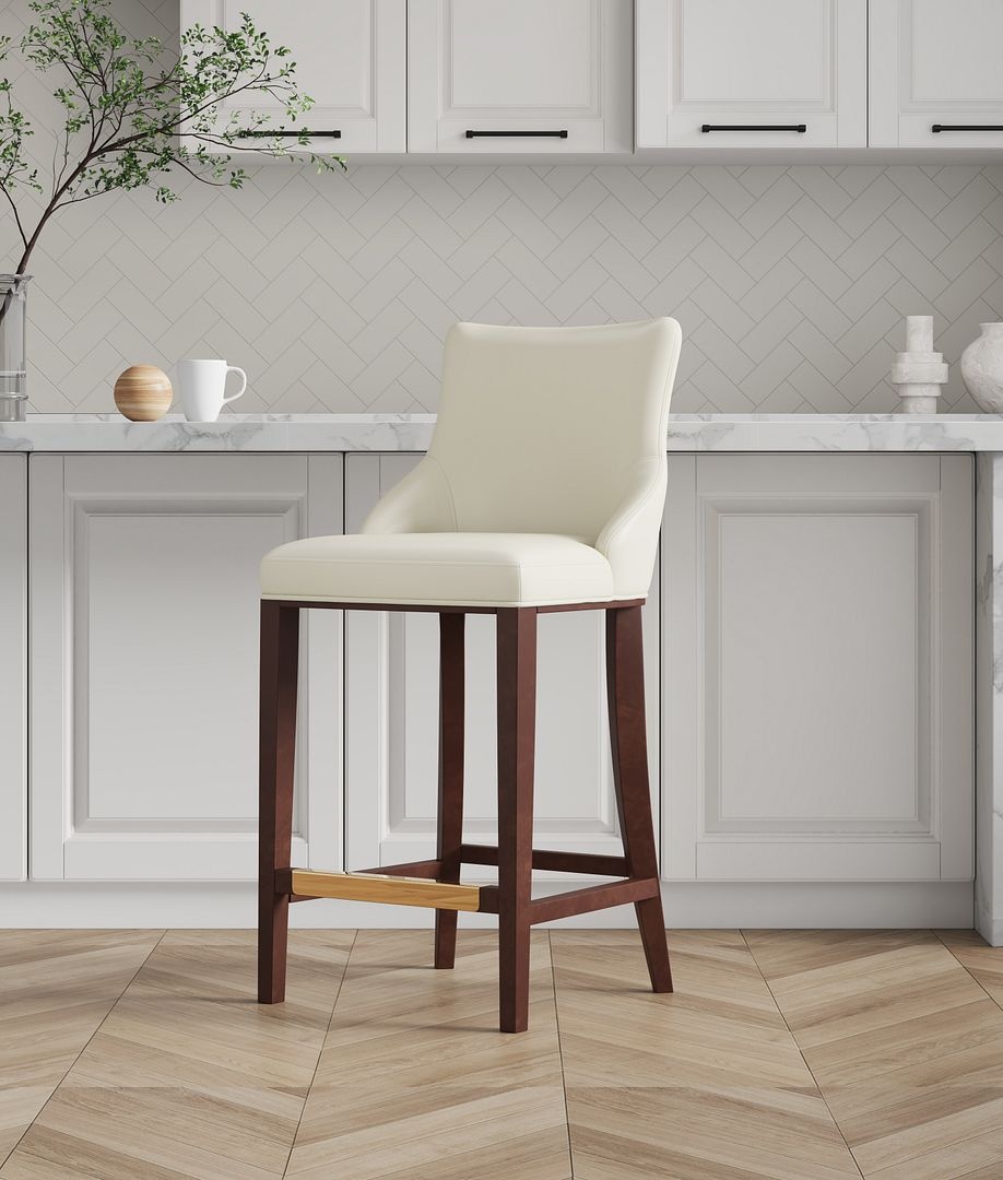 Shubert Leatherette/Wood Barstool