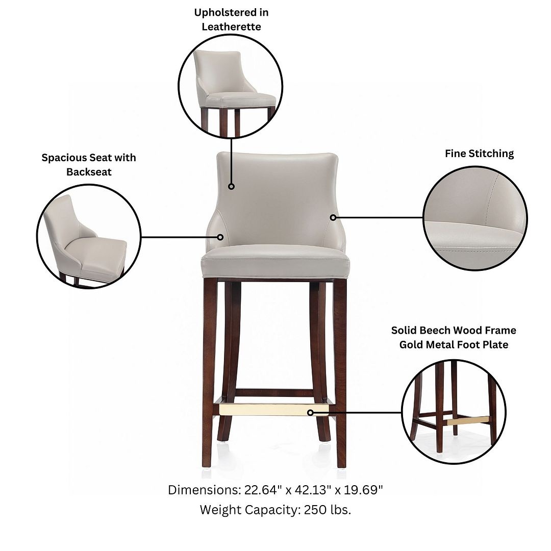 Shubert Leatherette/Wood Barstool