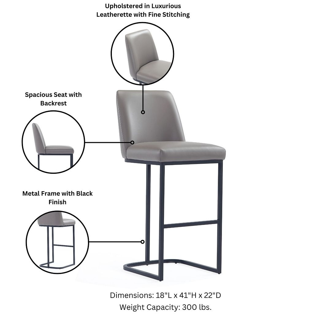 Serena Leatherette/Metal Barstool