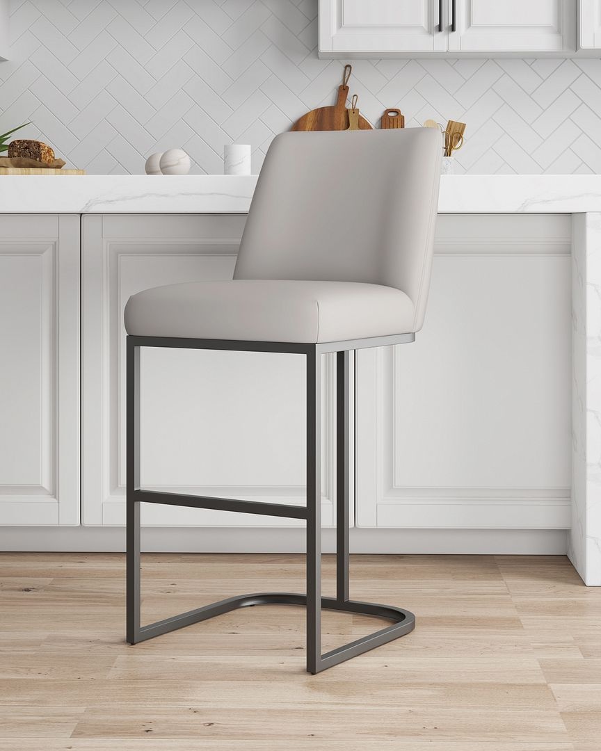 Serena Leatherette/Metal Barstool