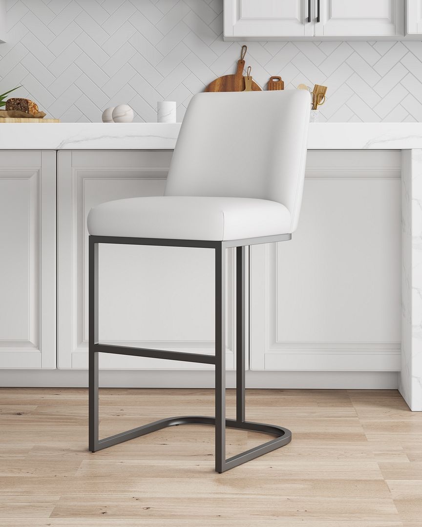 Serena Leatherette/Metal Barstool