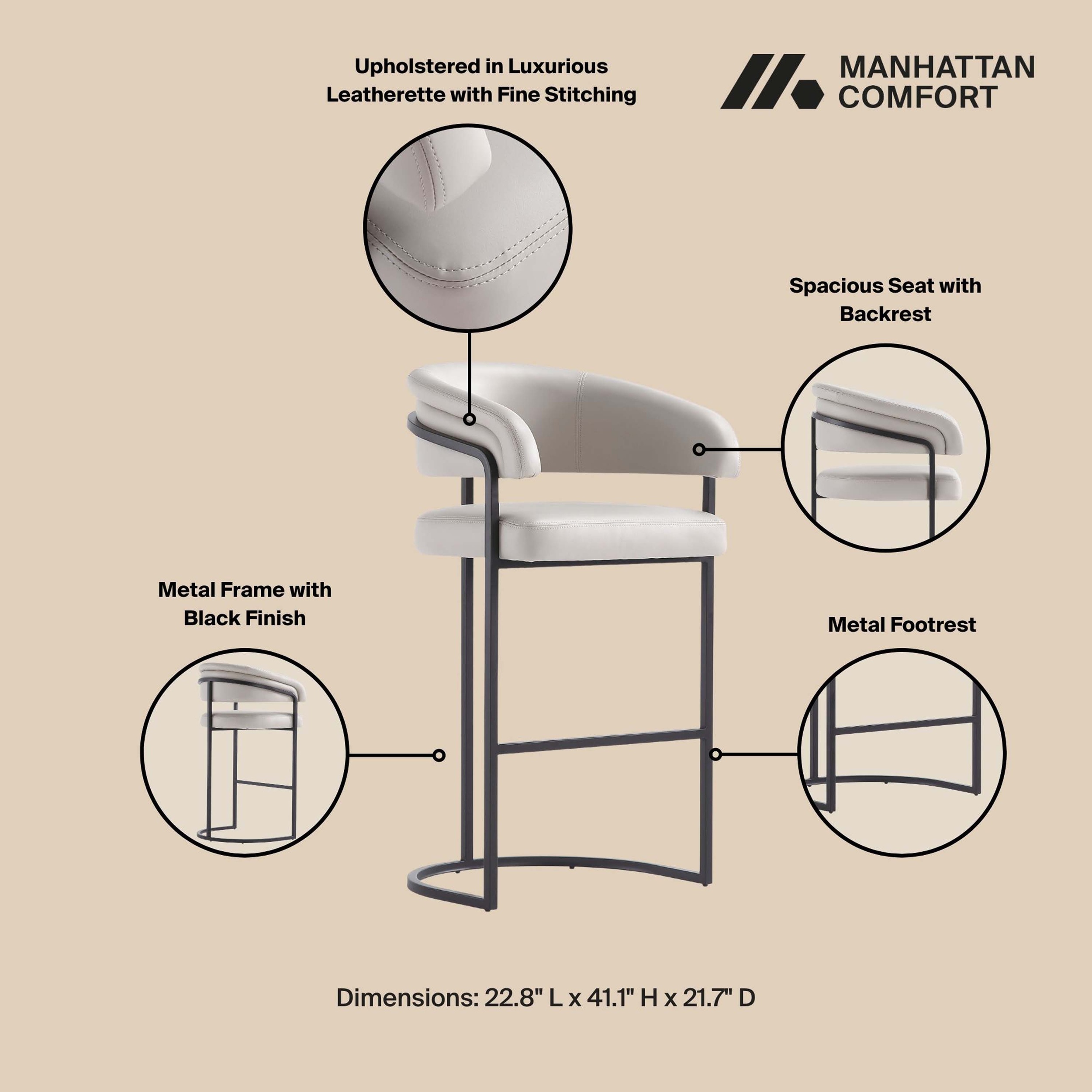 Augusta Leatherette/Metal Barstool