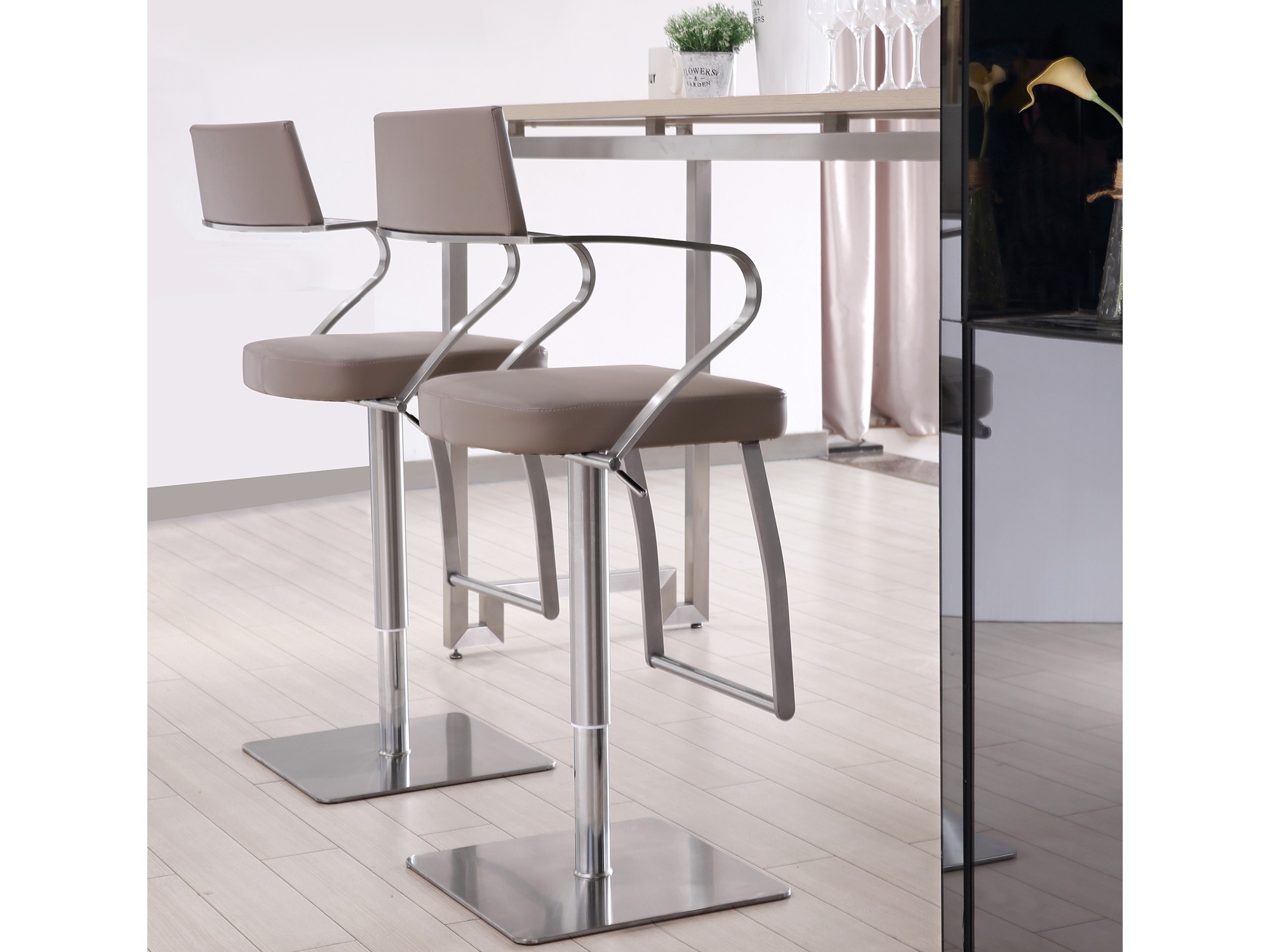 Zuri Adjustable Height Upholstered Barstool