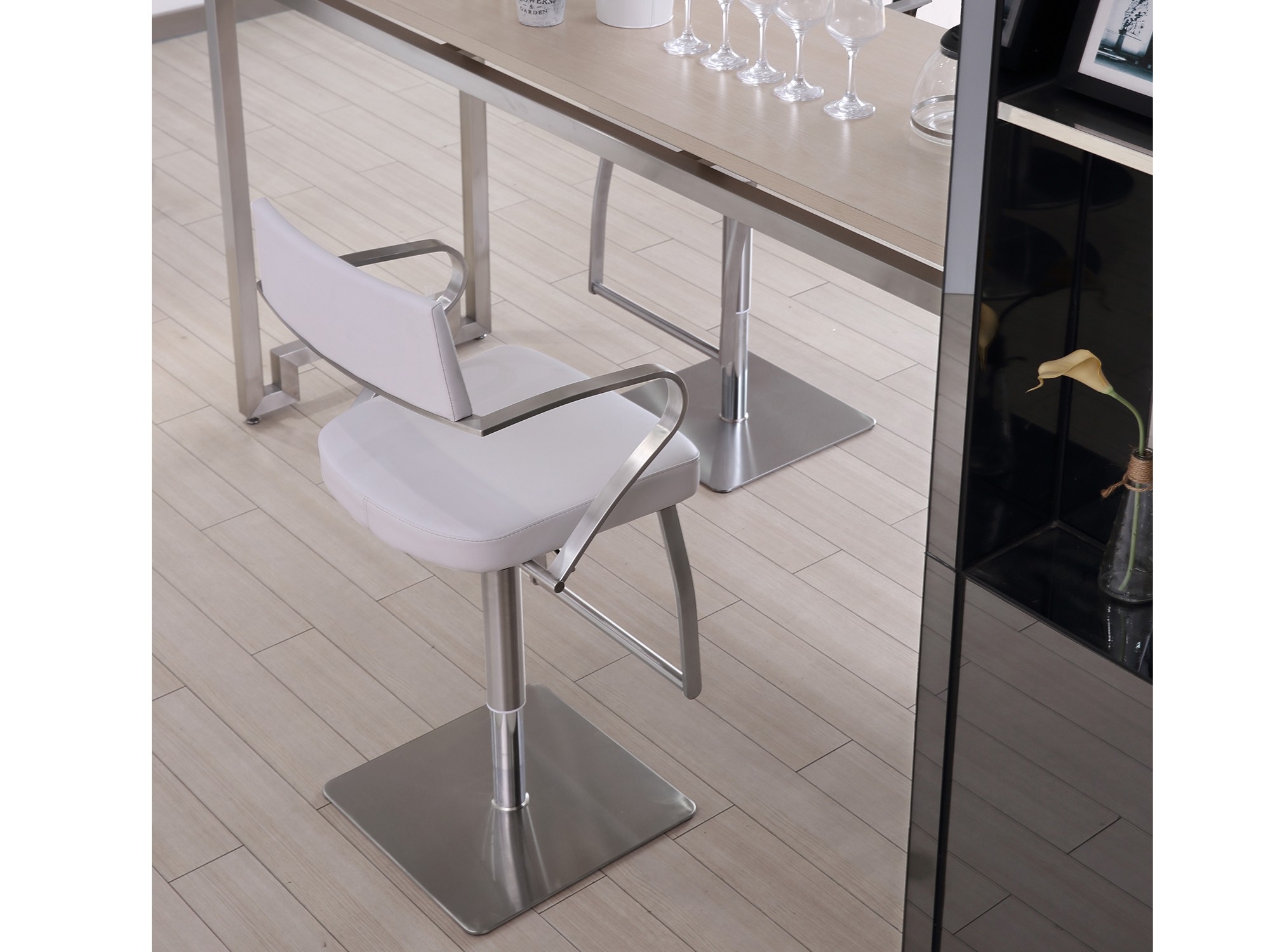 Zuri Adjustable Height Upholstered Barstool