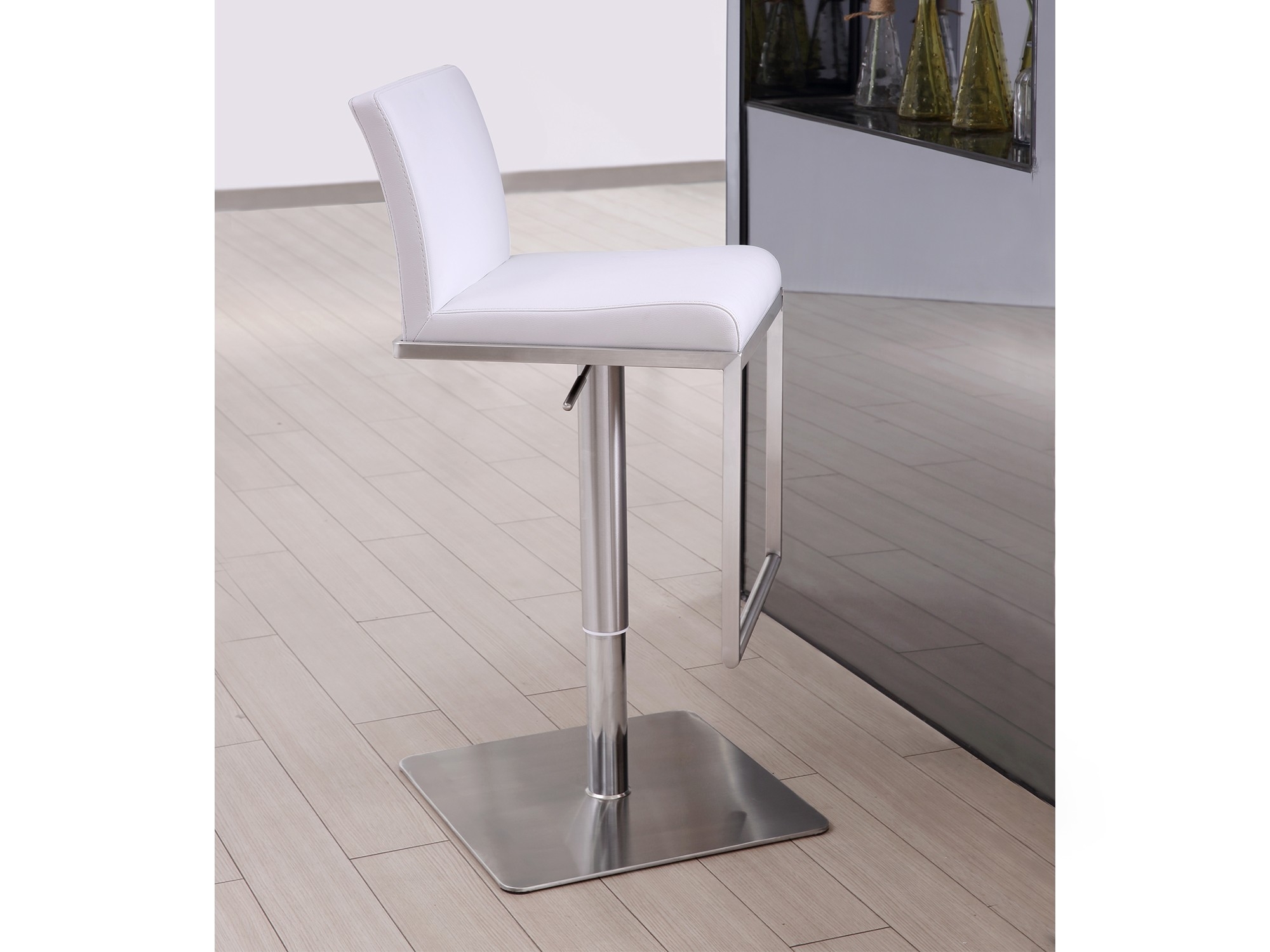 Clay Adjustable Height Upholstered Barstool