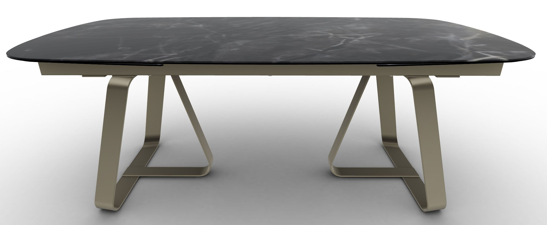 Sunshine W78.7-inch Ceramic/Metal Customizable Extendable Elliptical Dining Table