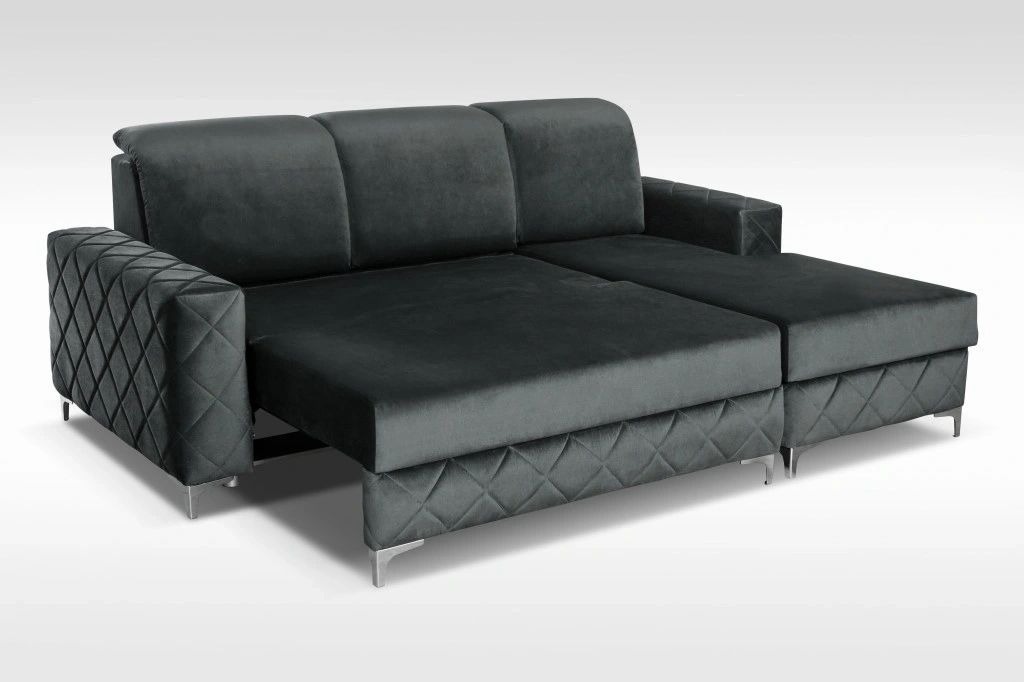 Alfredo L-Shaped Fabric Right Convertible Storage Sectional Sofa