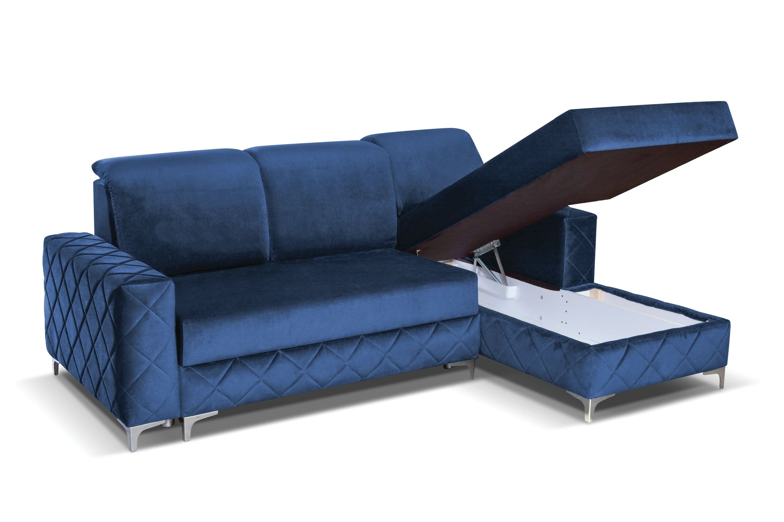 Alfredo L-Shaped Fabric Right Convertible Storage Sectional Sofa
