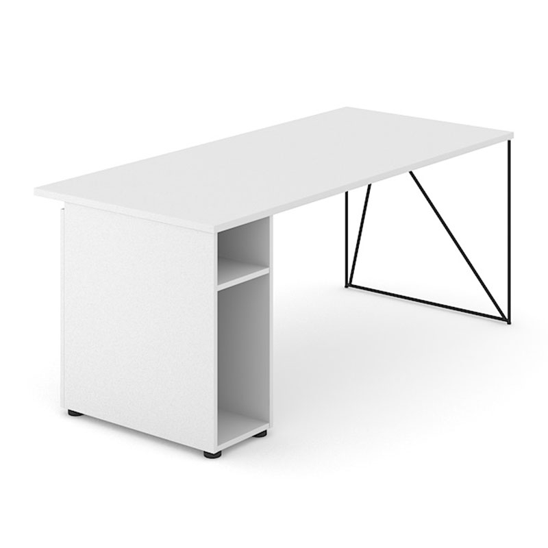 Air 70.8" Straight Office Desk w/Cable Port & Open Cupboard